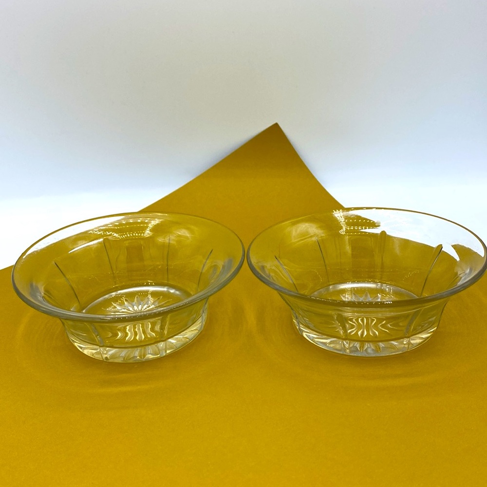 Marked Hersey Flat Rimmed Rib & Panel Vintage Elegant Bowls Set Of 2 - Picture 4 of 4